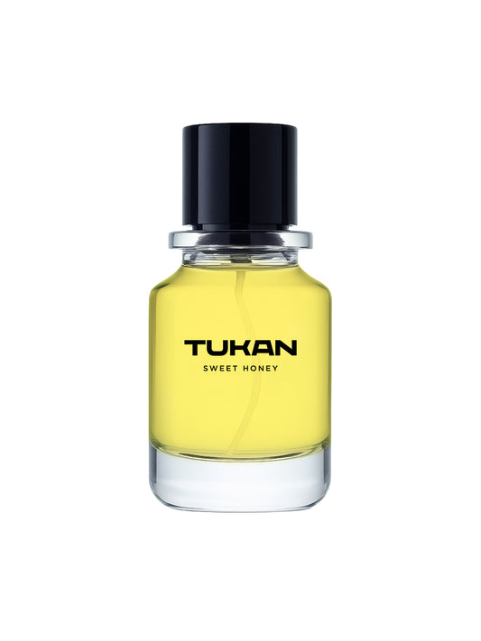 Tukan Fragrance Sweet Honey perfume bottle – sweet gourmand unisex fragrance with honey and cacao